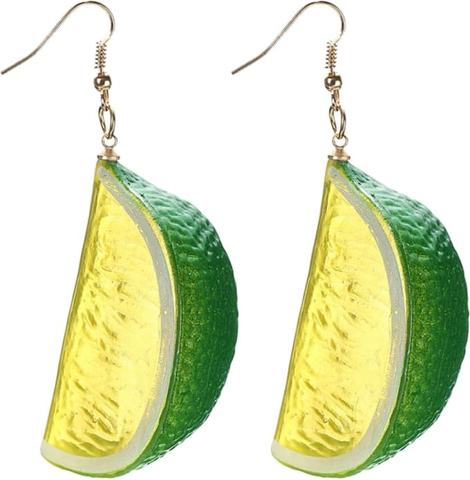 Fako Bijoux® - Oorbellen - Plastic Fruit - Limoen Partje