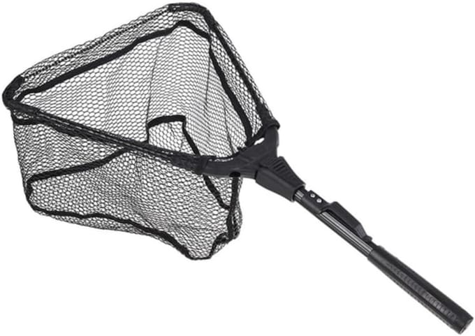 REN® Schepnet Vissen - Visnet - Telescoop Schepnet - Duurzaam Net met Rubberen Coating - Zwart - 59cm x 30cm x 1cm