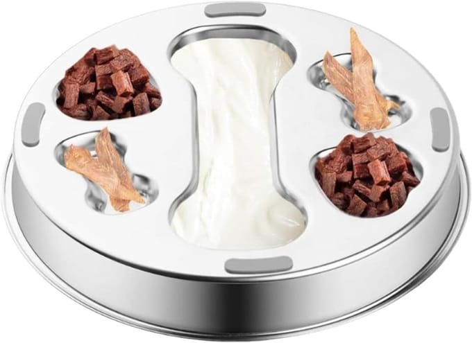 Langzame Voerbak - Antislip Kom - Gezond Eten - Omkeerbaar Ontwerp - 470 ml - Metaal