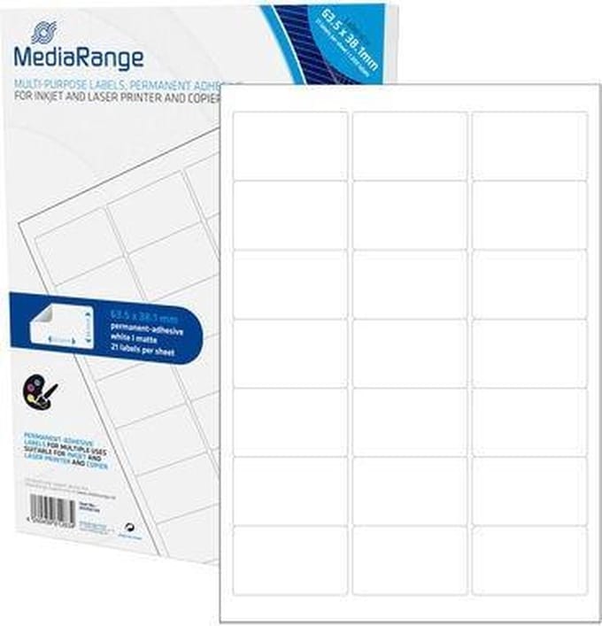 MediaRange - veelzijdige labels - 1050 label(s) - 63,5 x 38,1 mm