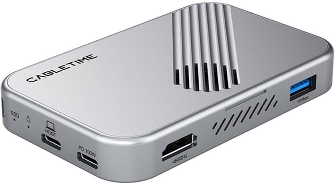 Cabletime 7-in-1 magnetische USB-C hub met SSD-behuizing - geschikt voor iPhone 17/16/15, MacBook en iPad