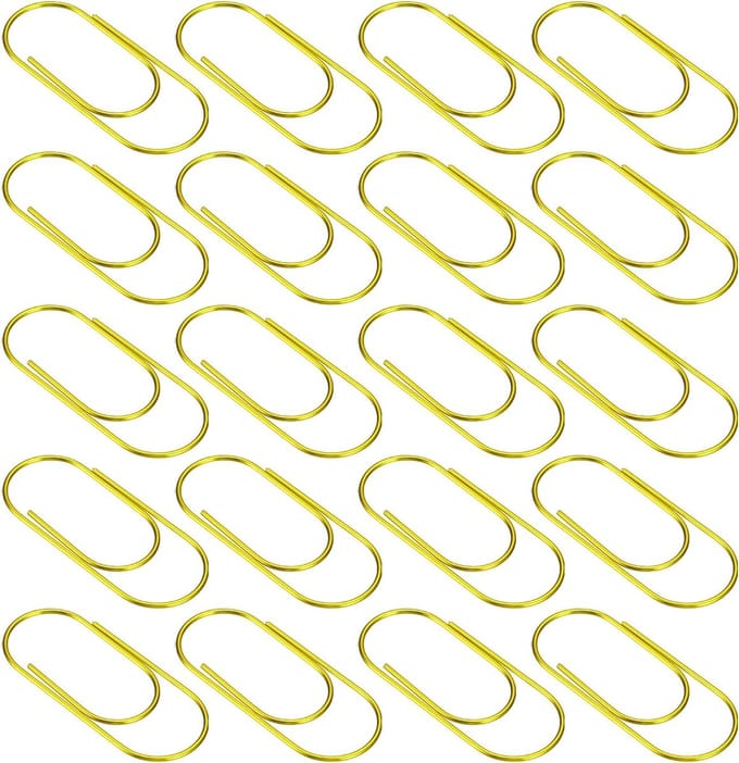 Dailygoods - 30 Stuks Paperclips - Brede Gecoate Grote Clips met Doos
