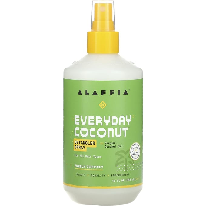 Alaffia, Spray démêlant quotidien à la noix de coco, pour tous types de cheveux, 350 ml (355ml) white