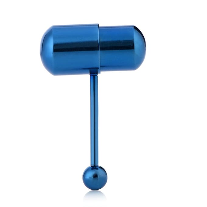 Vibrerende tongpiercing met staafje van roestvrij staal (#23) blue