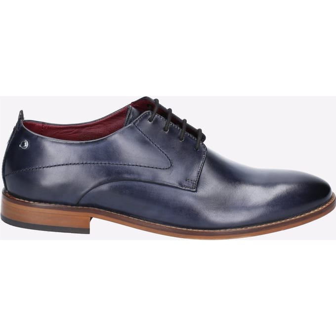 Base London Script Washed Leren Herenschoenen In Marineblauwe Oxford-Stijl