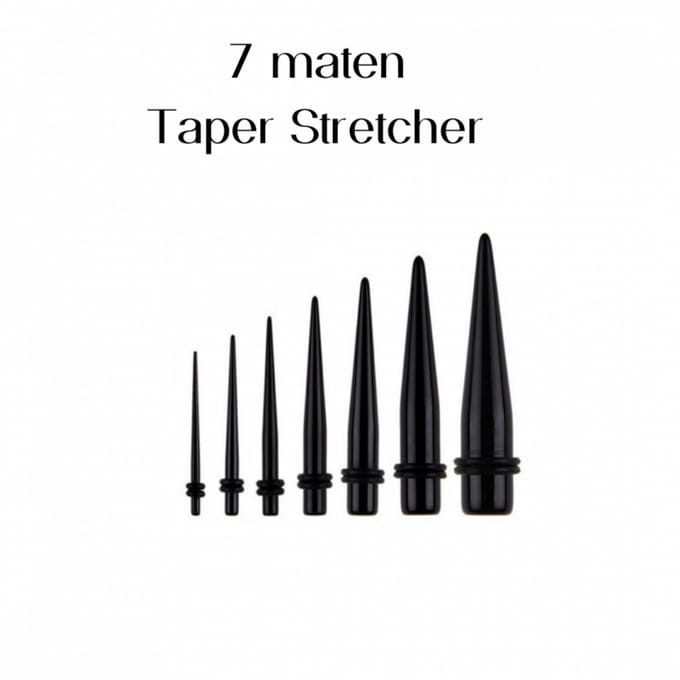 7 maten Taper stretcher 1.6 mm- 6 mm - Charme Bijoux