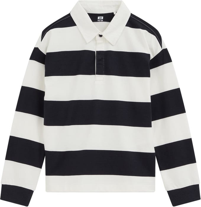 WE Fashion Jongens oversized polo met blokstreep