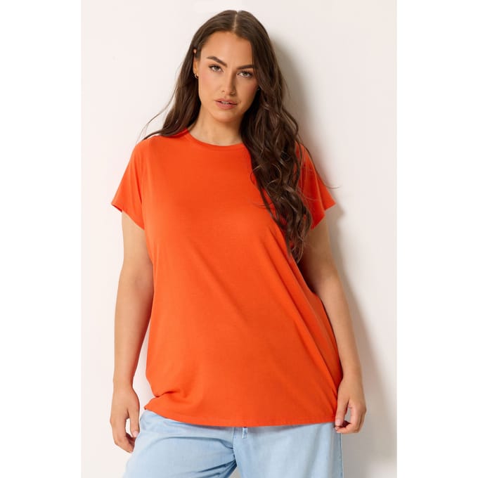 Yours Oranje Tshirt Met Korte Mouwen Size 46