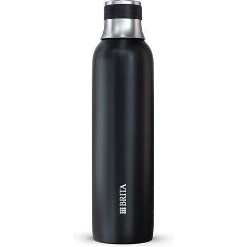 BRITA - SodaTRIO - Roestvrij stalen fles - Zwart - Klein - 1-Pack