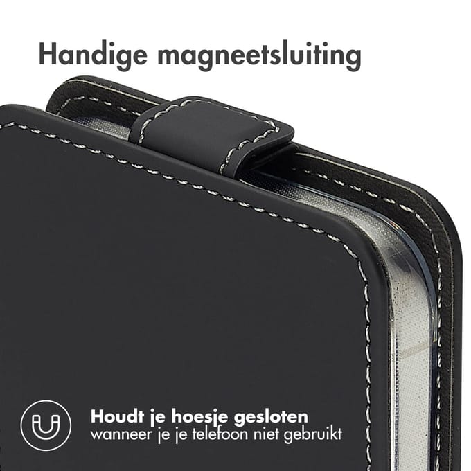 Accezz Hoesje - Geschikt voor Apple iPhone 17e / 16e - Flipcase - Zwart