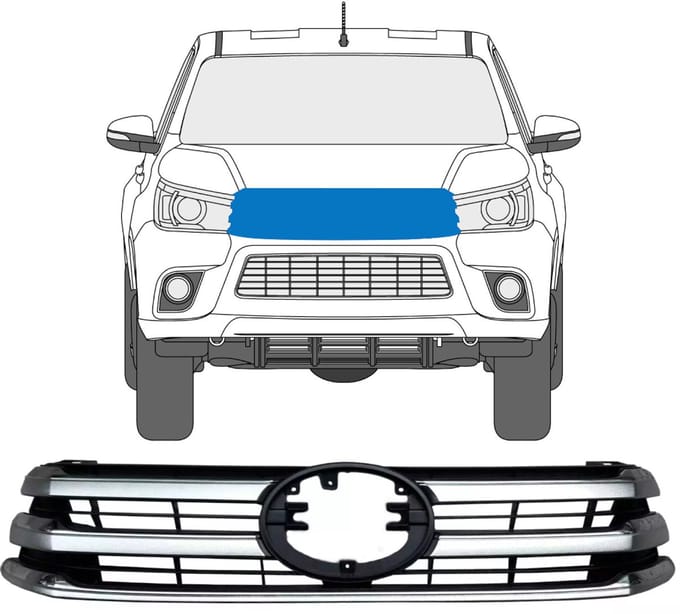 Grill voor Toyota Hilux 2015-