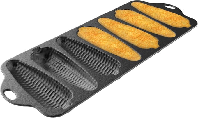 Voorgesmeerd gietijzeren cornbread bakvorm voor oven, inductie, barbecue en campfires