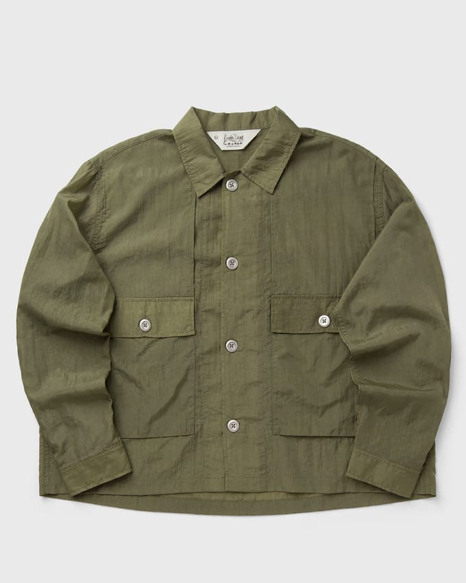 Cropped Nylon Button Up Shirt