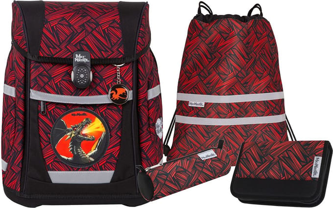 McNeill Schooltas Tenero Schoolbag Set 5-delig Zack Zwart