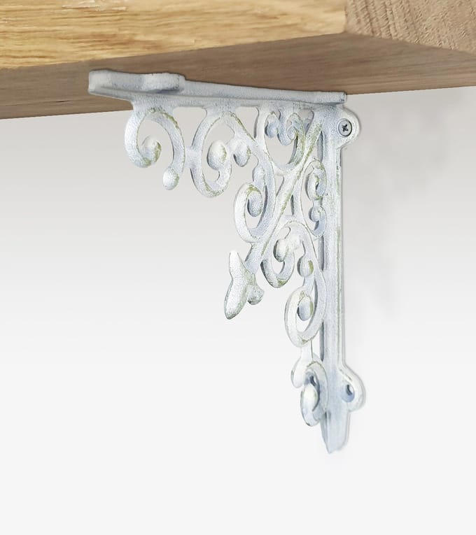 Barnwoodweb Plankdragers Metaal Classic Liberty White - 17x17 cm - Trendy Stoere Industriële Witte Planken Dragers- Stalen Schapdragers