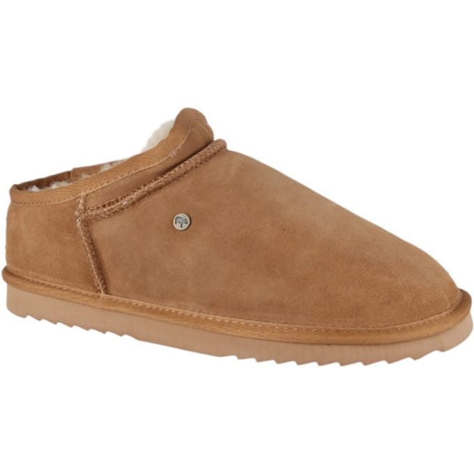 Warmbat Conner cognac heren pantoffel (gesloten hiel)
