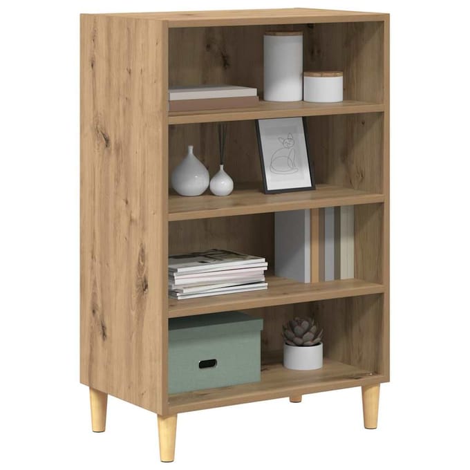 vidaXL - Dressoir - Artisan - Eiken - 57 - x - 35 - x - 89,5 - cm - Bewerkt - hout