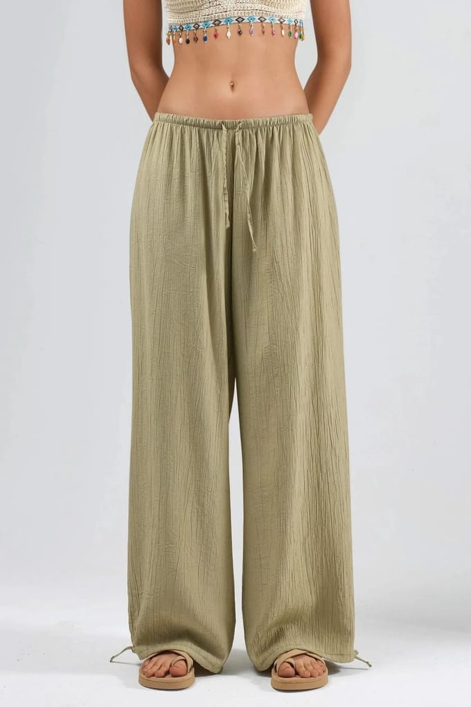 Elastische Broek met Touwdetail