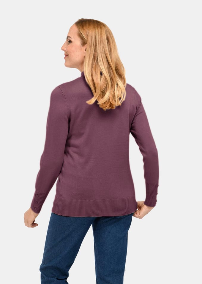 Pullover met opstaande kraag - paars - Gr. 40 van Goldner Fashion