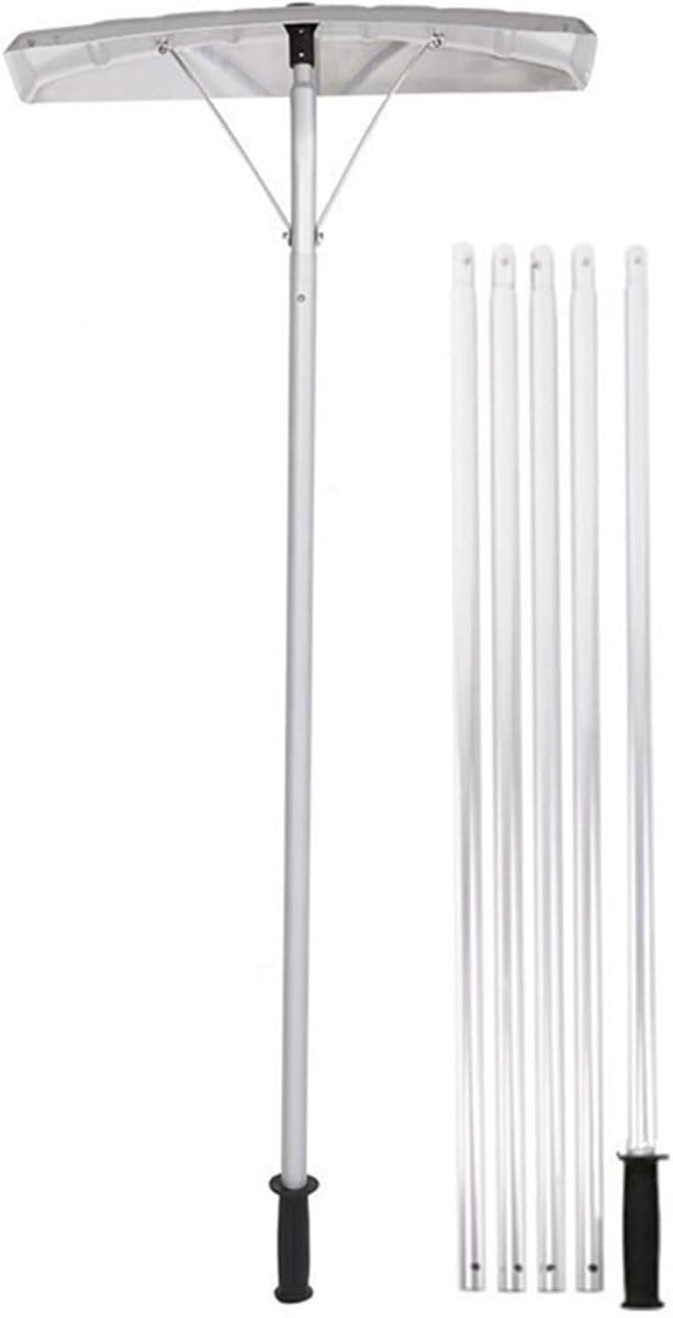 Verlengstok Sneeuwruimer - Dak Hark Schraper - Buiten Sneeuw Ruimen - Lichtgewicht Aluminium - 63x15 cm Schepkop