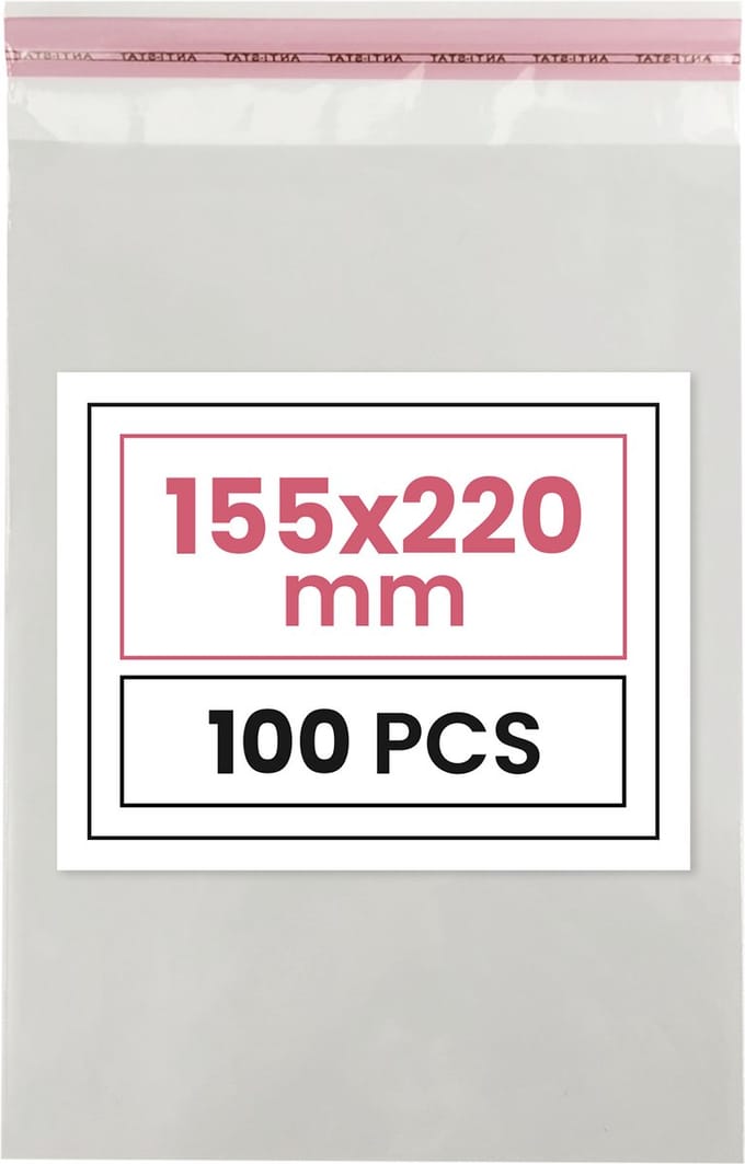 Plastic zakjes met plakstrim - 15,5x22 cm - transparant - 100 zakken