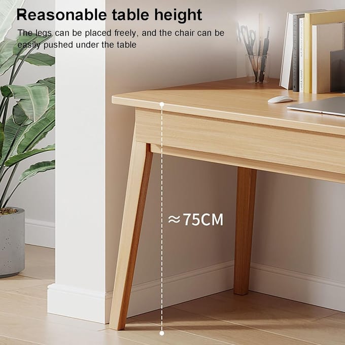Modern Houten Bureau met 2 - 120x55x75 cm - Eiken - Novihome