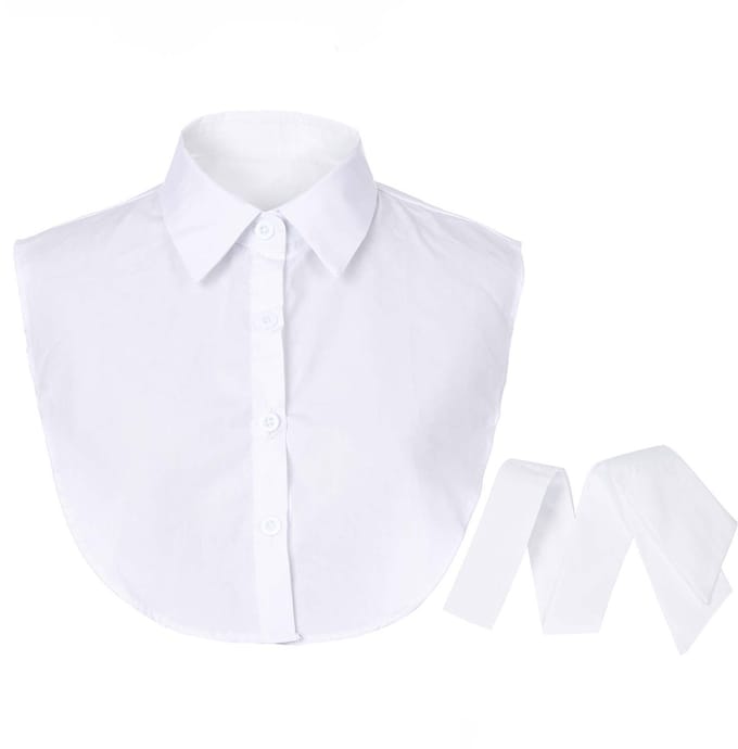 Michelle Bijoux - Kraagje Basic - Wit - Met Losse Strik - One Size