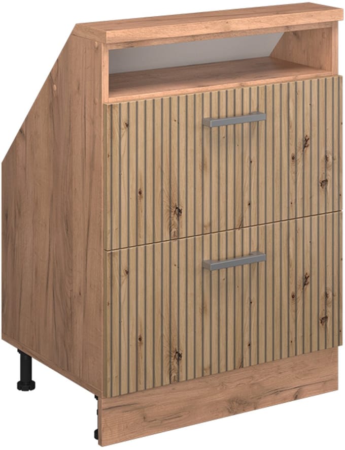 Vicco Rion Kast voor schuine wand – met 2 laden Artisanaal eiken/Goudkraft eiken
