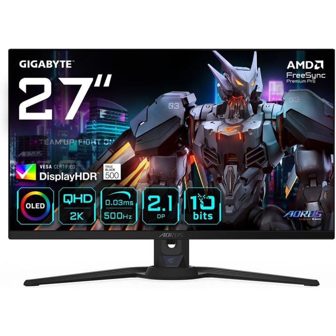 Gigabyte FO27Q5P Gaming monitor Energielabel G (A - G) 68.6 cm (27 inch) 2560 x 1440 Pixel 16:9 0.03 ms HDMI, DisplayPort 2.1, DisplayPort,...