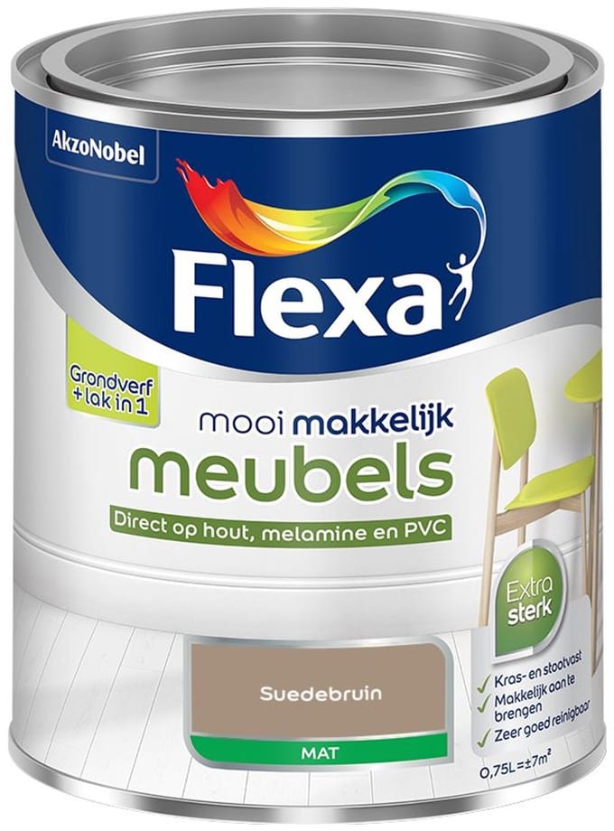 Flexa - Mooi Makkelijk Meubels Mat - Suedebruin - Mengverf - 750 Ml