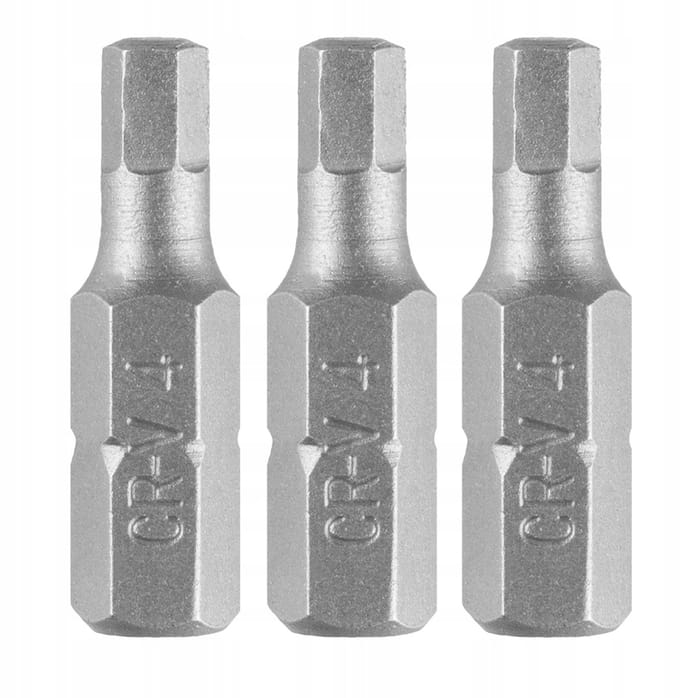 GRAPHITE zeskantbitset H4 x 25 mm - 3 stuks