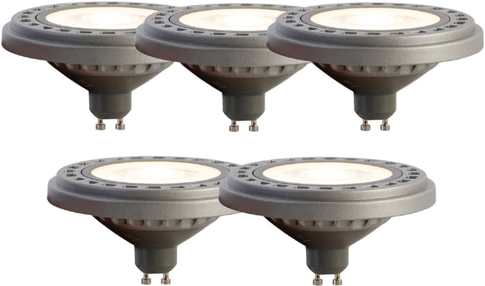 LUEDD Set van 5 GU10 LED lamp AR111 8W 750 lm 3000K