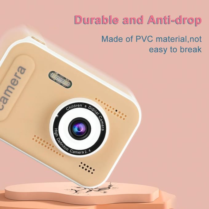 1080P Mini Kids Digitale Camera Digitale Videocamera voor Kinderen Dubbele Lens 2.4 Inch IPS Scherm Ingebouwd kaki