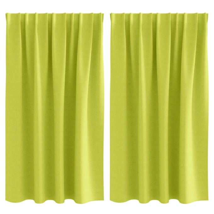 vidaXL - Blackout - Gordijnen - met - Ringen - 2 - st - Groen - 140 - x - 140 - cm - Polyester