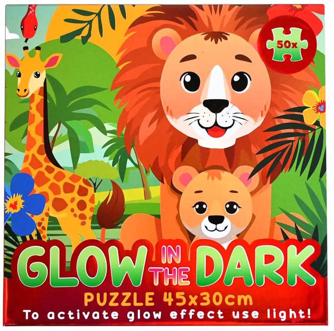Johntoy Glow in the Dark puzzel eenhoorn - kinderpuzzel 50 stukjes.