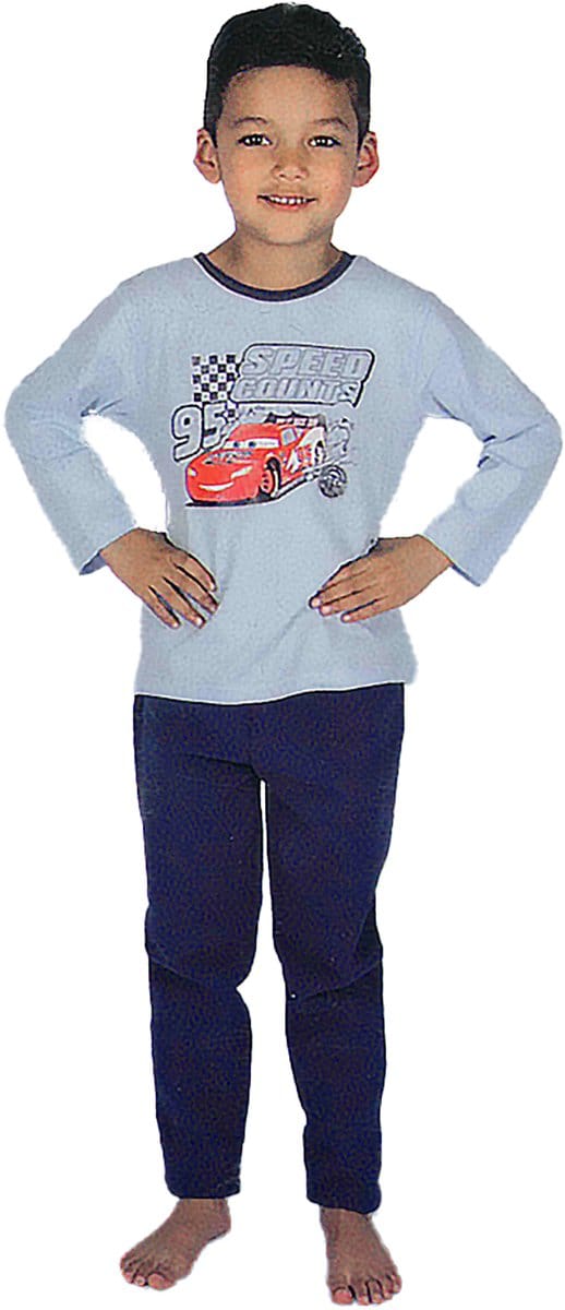 Cars Fleece Kinderpyjama Blauw Maat 122-128