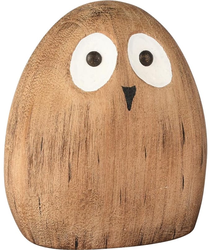 Dekoratief | Uiltje 'Hubert', naturel, hout, 13x6x15cm | A255560