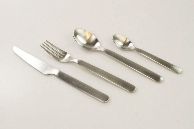 TUPPERWARE Chef roestvrij staal bestek lepel + vork + mes + kleine lepel