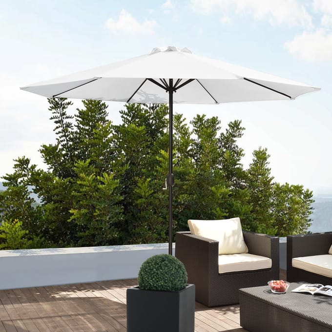Tuin parasol stokparasol 300x230 cm wit