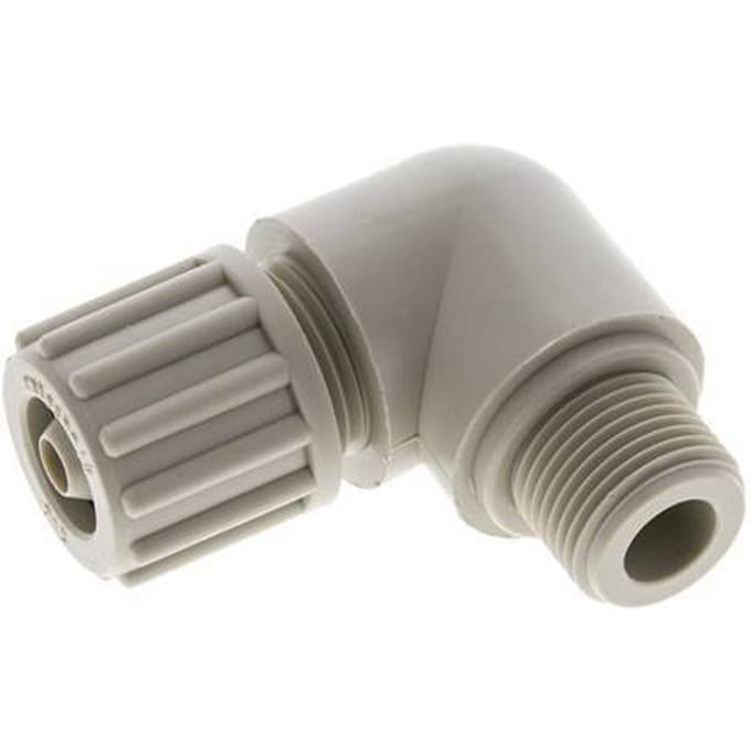 12x6mm & G3/8'' PP L-Vorm Knelfitting Buitendraad 10bar Kunststof en Polyamide