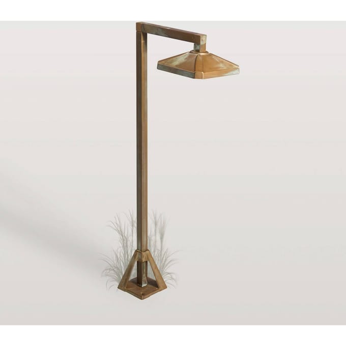 Moretti Luce LED sokkellamp Aura Frame, 50 x 19,5 cm, antiek messing