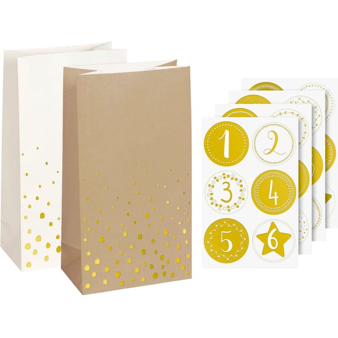 Adventskalender set "Gouden stippen" - Groot