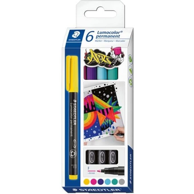 Pak met 6 universele stiften »Lumocolor« F permanent