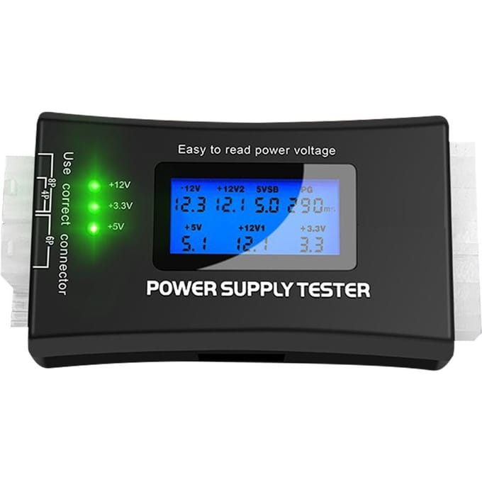 Draagbare ATX-stroomdetectietool Computers Host-stroomsignaaltester LCD-schermbehuizing Stroom veelkleurig