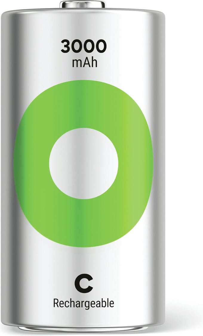 ReCyko C Oplaadbare Batterijen 3000mAh – Set van 2 met Hoge Capaciteit en Lage Zelfontlading