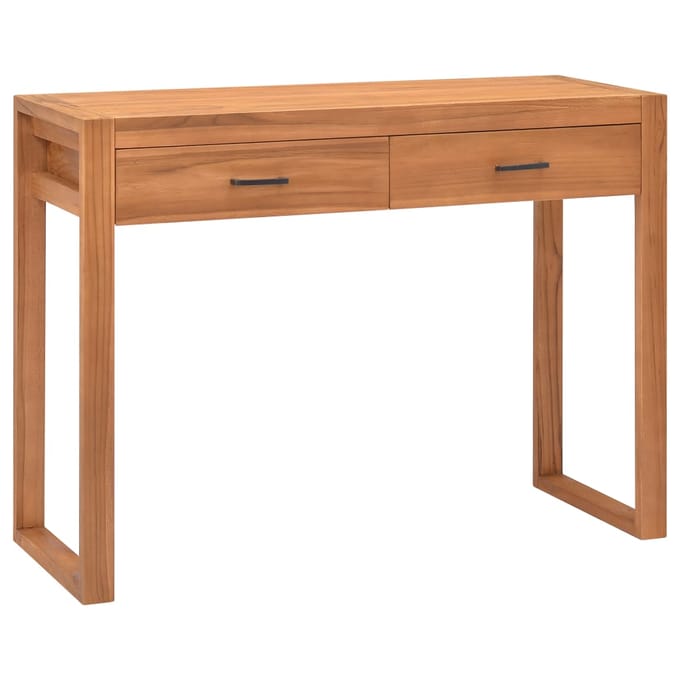 vidaXL - Bureau - met - 2 - lades - 100x40x75 - cm - teakhout