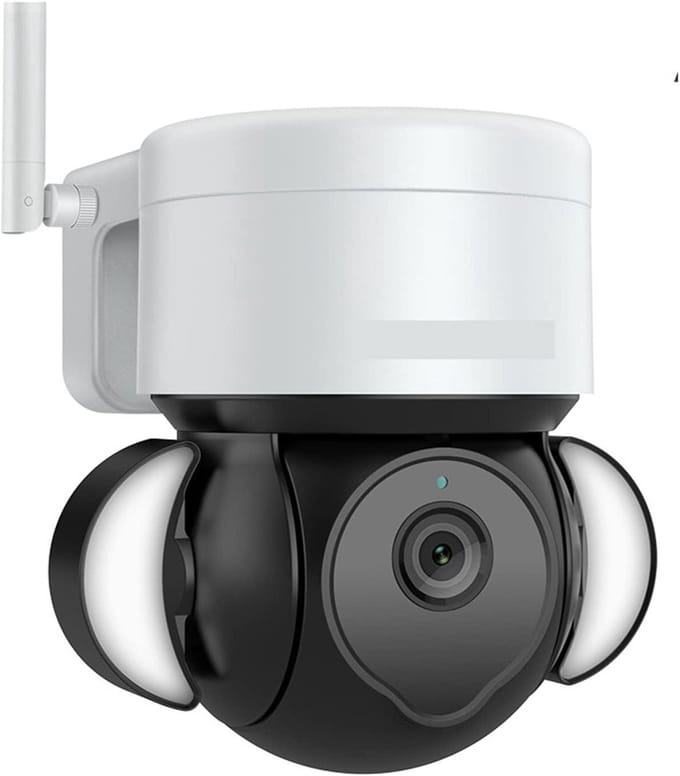 Zonne Beveiligingscamera - Buiten Camera - Huis Beveiligen - Dubbele Connectie - 5MP - Paars