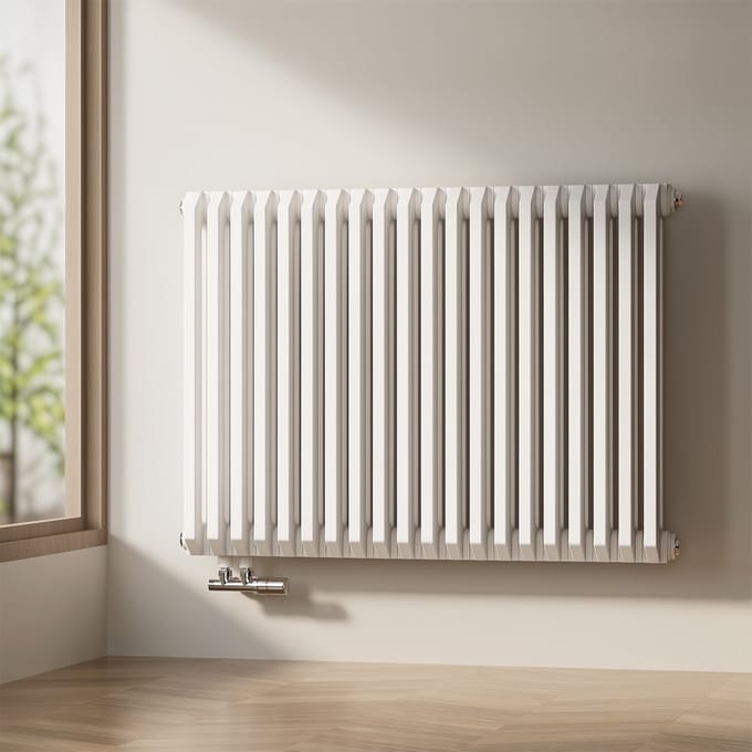 EMKE Design Radiator - D-Vormig - Glanzend Wit - 60x84 cm - 1383 W - Centrale Verwarming Alle Ruimtes