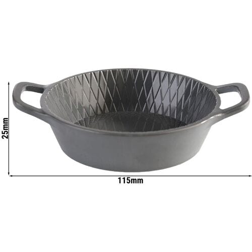 GGM Gastro (60 Stück) Schale - MINI - Melamin - 70ml - Ø 85mm - mit Tragegriffen - Grau