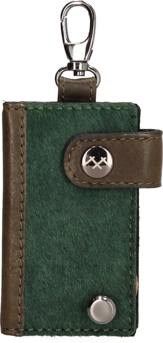 Hide & Stitches Mendoza Sleuteletui - 100% Leer - Donkergroen